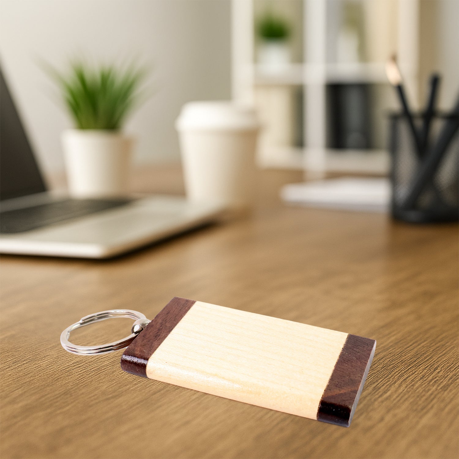 Premium Wooden Keychain with Dual Tone Finish (1 Pc) Premium Wooden Keychain with Dual Tone Finish (1 Pc)